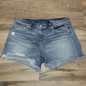 GAP 1969 Distressed Destroyed Denim Jean Shorts Light Wash Women's 30